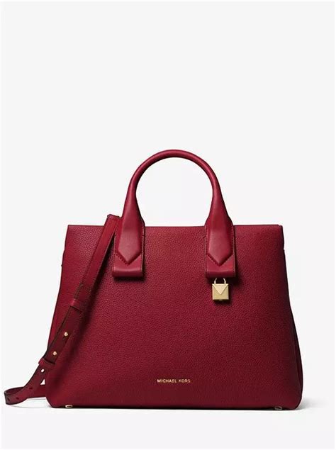 michael kors rollins large satchel maroon|Michael Kors.